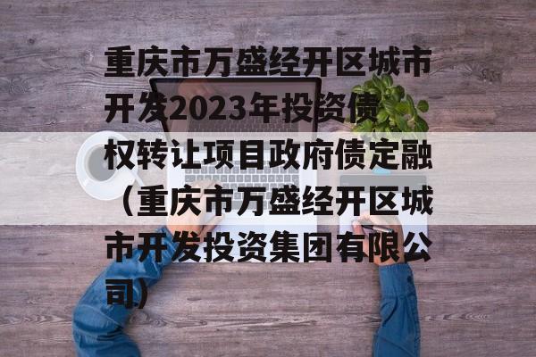 重庆市万盛经开区城市开发2023年投资债权转让项目政府债定融（重庆市万盛经开区城市开发投资集团有限公司）