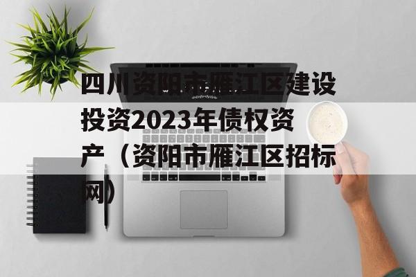 四川资阳市雁江区建设投资2023年债权资产（资阳市雁江区招标网）