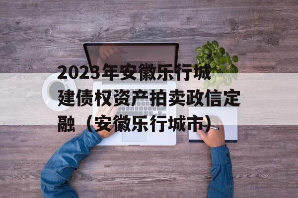 2023年安徽乐行城建债权资产拍卖政信定融（安徽乐行城市）