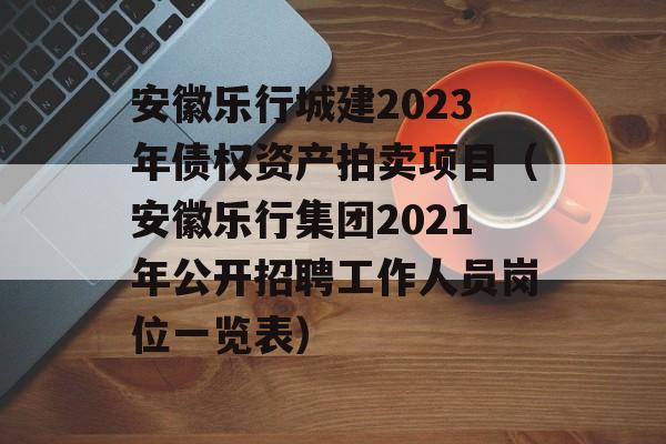 安徽乐行城建2023年债权资产拍卖项目（安徽乐行集团2021年公开招聘工作人员岗位一览表）