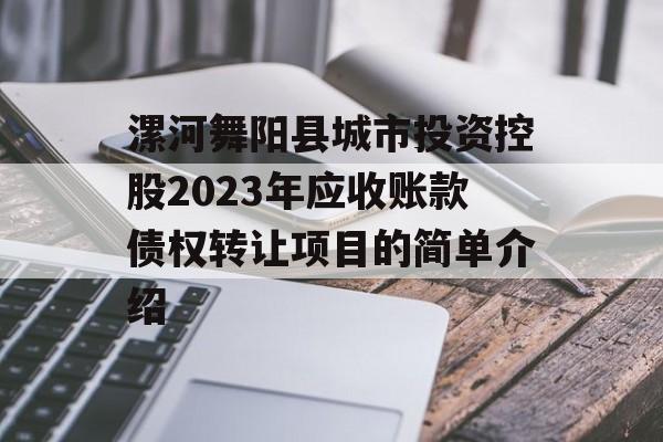 漯河舞阳县城市投资控股2023年应收账款债权转让项目的简单介绍