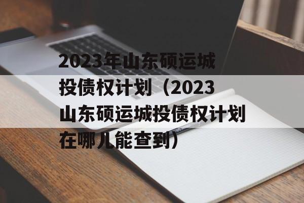 2023年山东硕运城投债权计划（2023山东硕运城投债权计划在哪儿能查到）