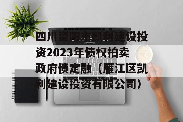 四川资阳市凯利建设投资2023年债权拍卖政府债定融（雁江区凯利建设投资有限公司）