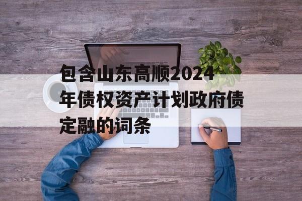 包含山东高顺2024年债权资产计划政府债定融的词条