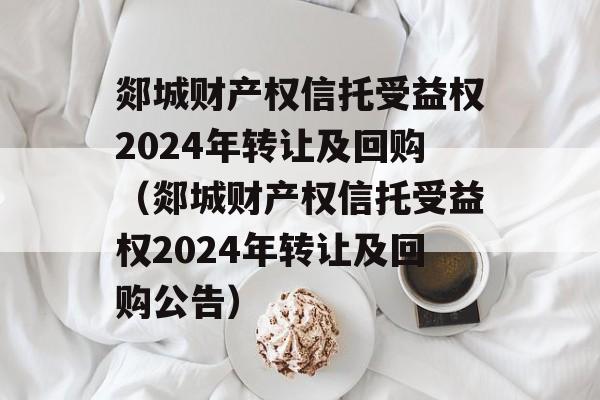 郯城财产权信托受益权2024年转让及回购（郯城财产权信托受益权2024年转让及回购公告）