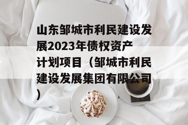 山东邹城市利民建设发展2023年债权资产计划项目（邹城市利民建设发展集团有限公司）